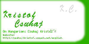 kristof csuhaj business card